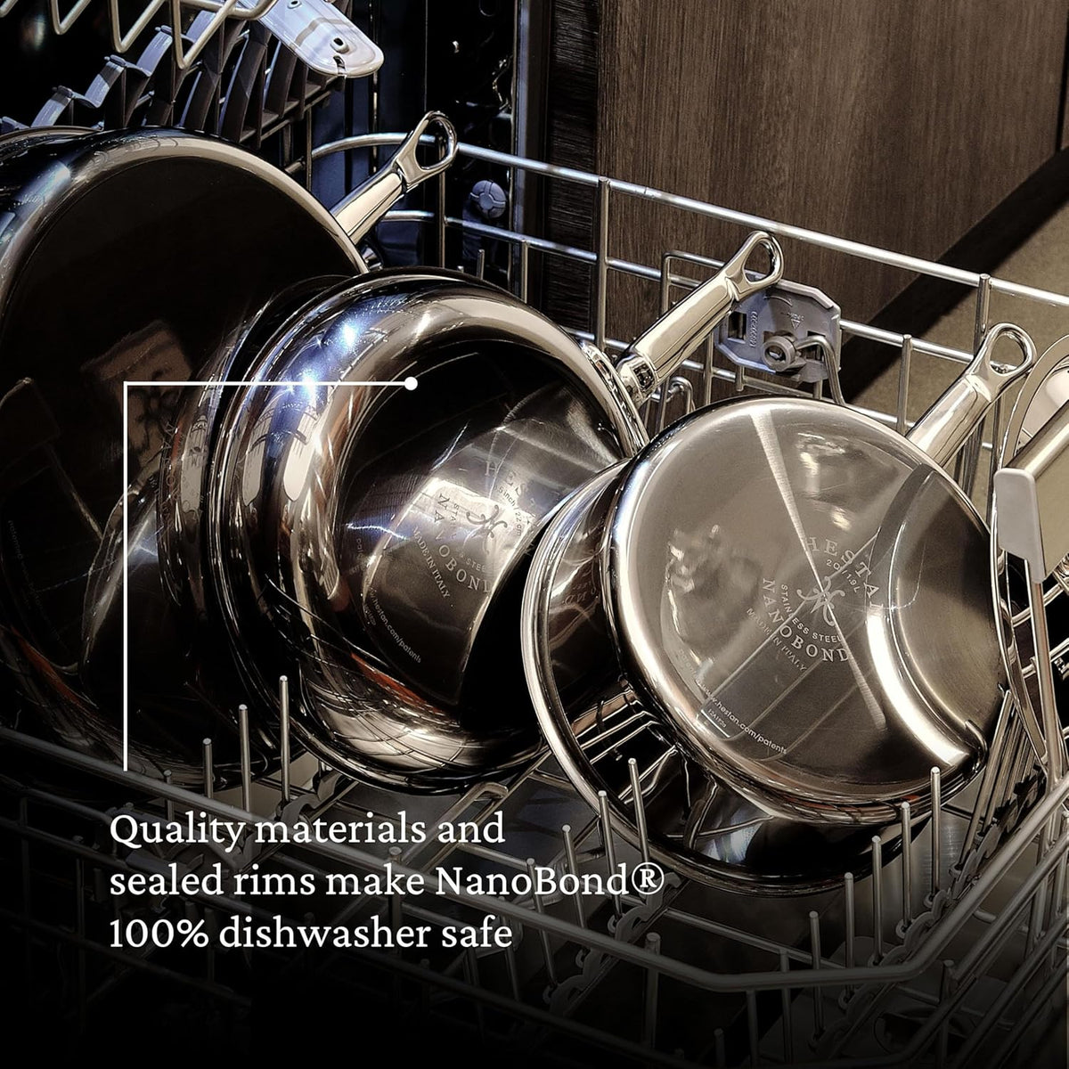 Hestan - Collection NanoBond - Poêle tout-en-un en titane, compatible doté de les plaques à induction, 3,5 litres
