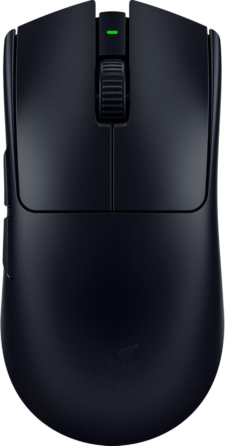 Souris gaming à connectivité sans fil Razer Viper V3 Pro : symétrique, légère (54 g), fréquence de rafraîchissement de 8 000 Hz, capteur optique 35 000 DPI, commutateurs optiques Gen3, 8 boutons programmables, autonomie de 95 h, noire.