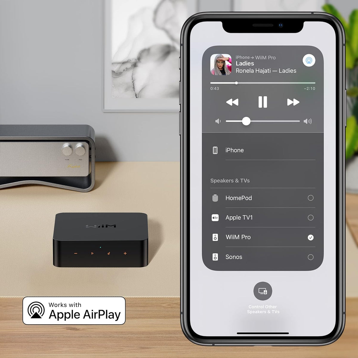 Récepteur WiiM Pro AirPlay 2, Google Cast Audio, streamer multiroom WiFi compatible doté de Alexa, Siri et Google Assistant. Diffusez de l'audio haute résolution depuis Spotify, Amazon Music, Tidal et bien plus encore.