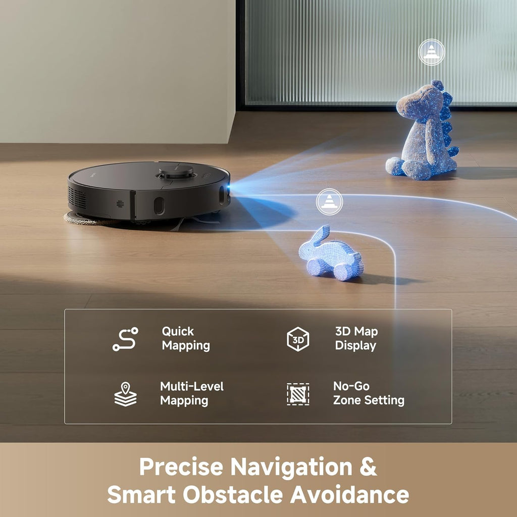 Aspirateur et laveur robot DREAME D30 Ultra, aspiration hautes performancese de 25 000 Pa, station de base tout-en-un doté de vidage automatique après 100 jours, technologie MopExtend pour le nettoyage des bords, détection intelligente des…
