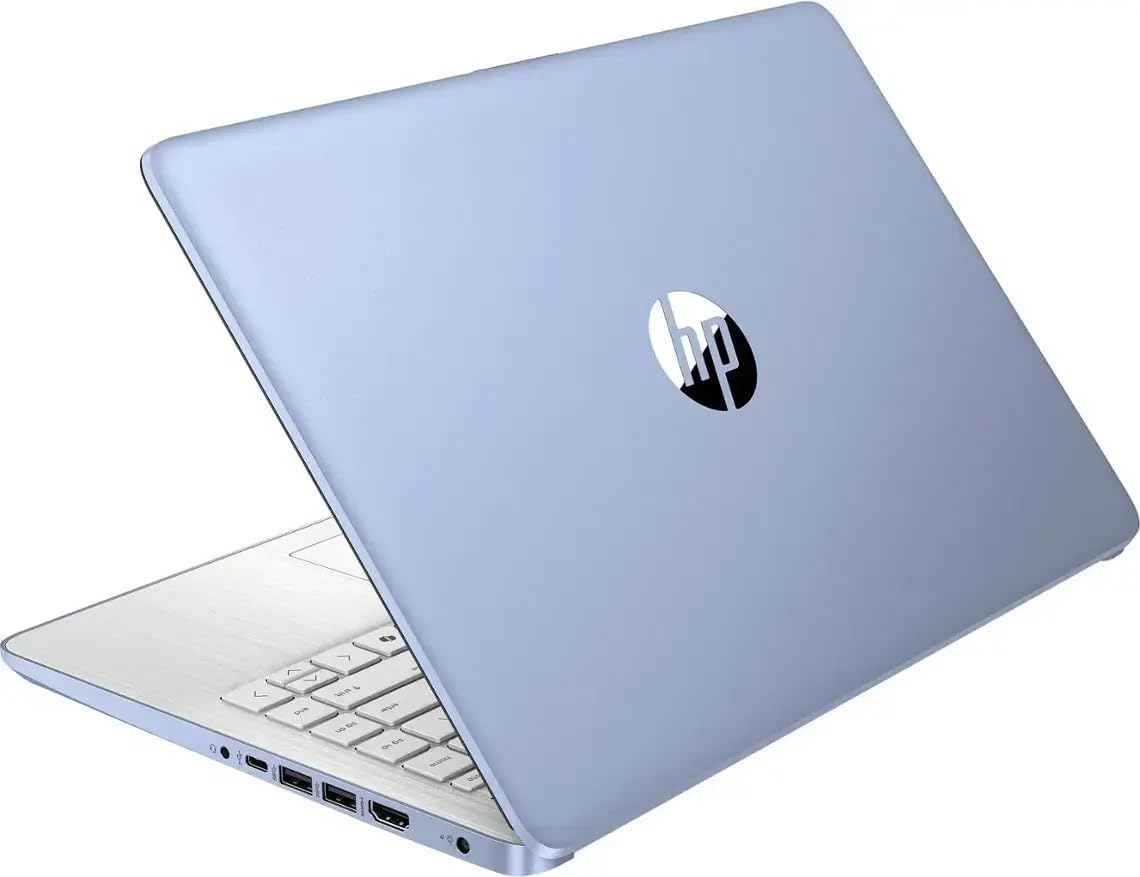 Ordinateur compact portable HP avec Microsoft Office et 1 To de stockage cloud (1 an) | Écran HD 14 pouces | 4 Go de RAM | Disque dur UFS 128 Go | Processeur Intel quadricœur (plus performant qu'un i3-10110U) | Webcam | USB-C | Windows 11 Famille en