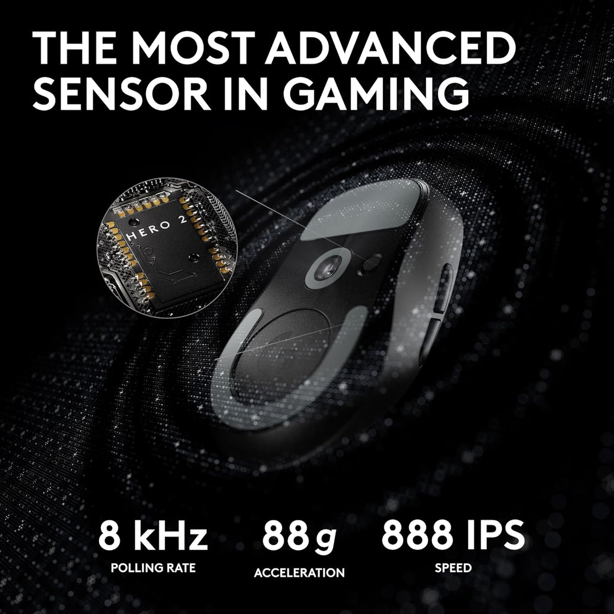 Souris gaming à connectivité sans fil Logitech G PRO X Superlight 2, 60 g, qualité professionnelle, 5 boutons programmables, capteur 44 000 DPI, taux de rapport 8 kHz, chargement USB-C pour PC/Mac - Noir