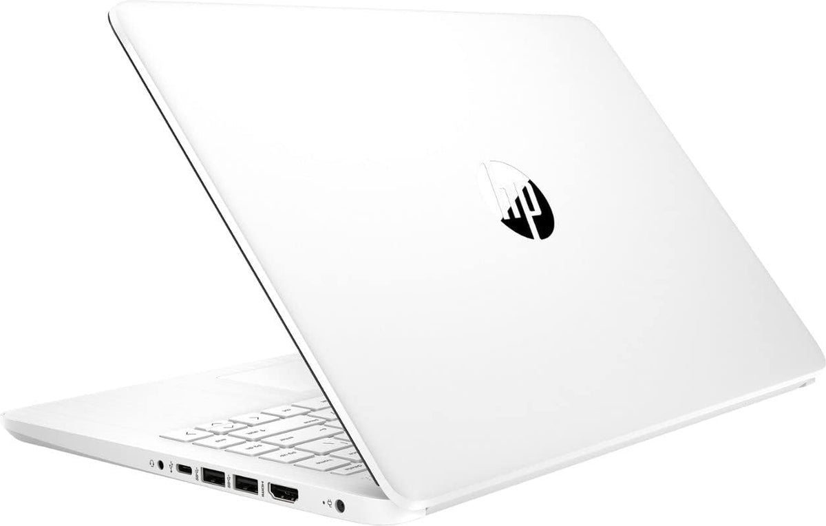 Ordinateur compact portable professionnel HP 14 avec Microsoft Office 365, processeur Intel quadricœur, 64 Go de stockage eMMC, 4 Go de RAM, Windows 11, écouteurs PLUSERA, blanc