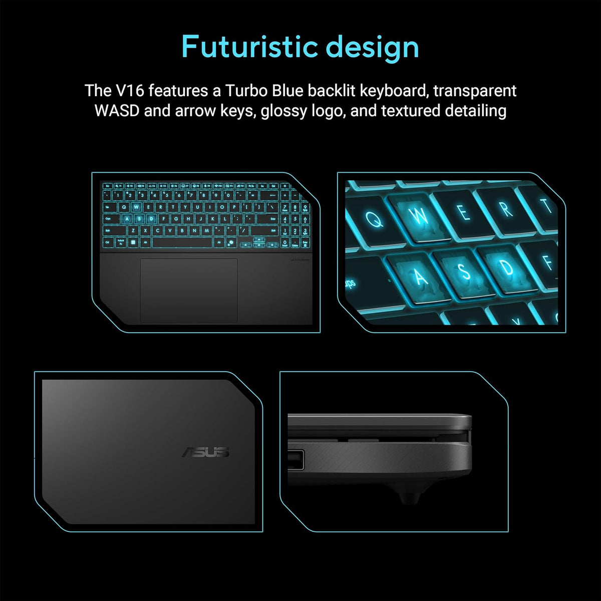 Ordinateur compact portable de jeu ASUS V16 16" WUXGA 144 Hz, Intel® Core™ 7 240H, RTX™ 5070, 16 Go de RAM DDR5, SSD de 1 To, V3607VP-DS74, Noir mat