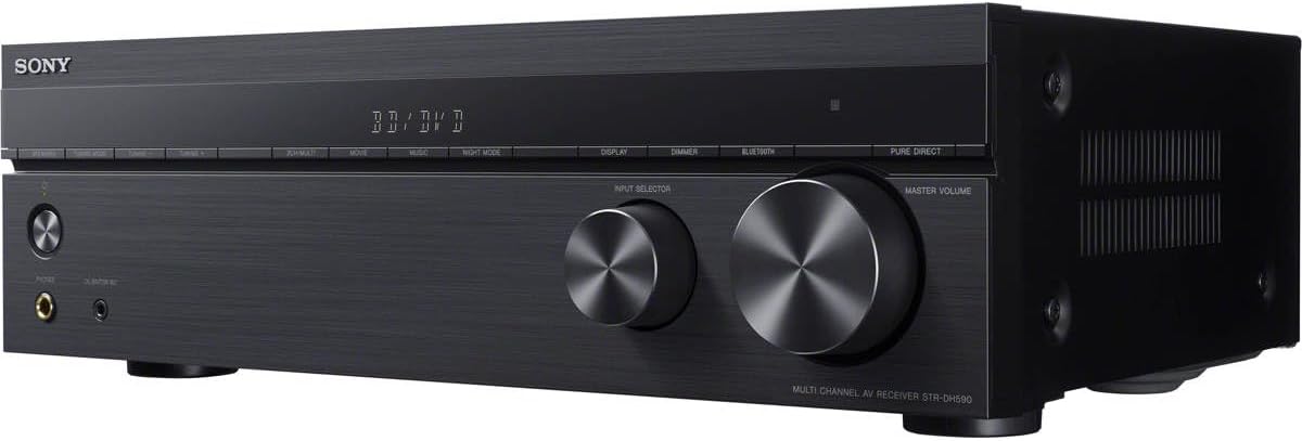 Récepteur home cinéma Sony STRDH590 5.2 canaux doté de son surround : récepteur AV 4K HDR et Bluetooth, noir