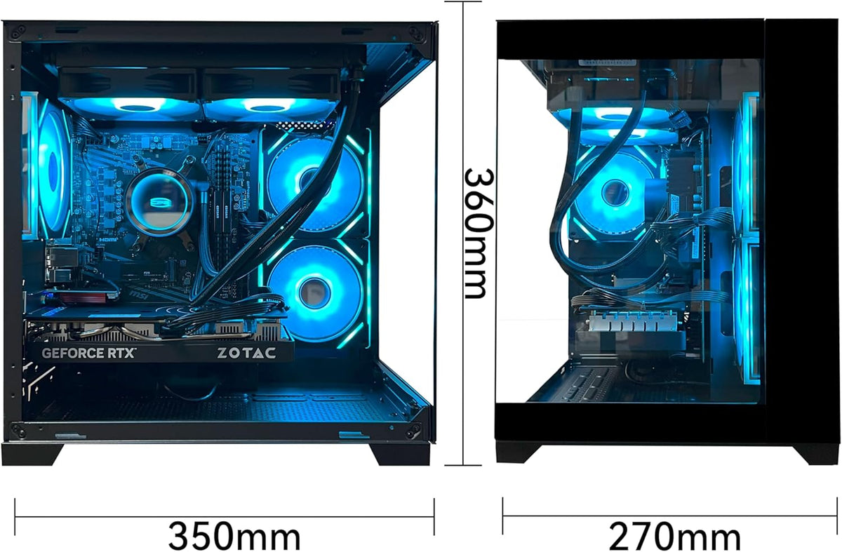 PC de bureau gaming Ryzen 7 5700X, RTX 5060, 32 Go de RAM DDR4, SSD M.2 NVMe 1 To, refroidissement liquide, ventilateurs ARGB, configuration bureautique pour la conception de jeux. – Modèle pratique