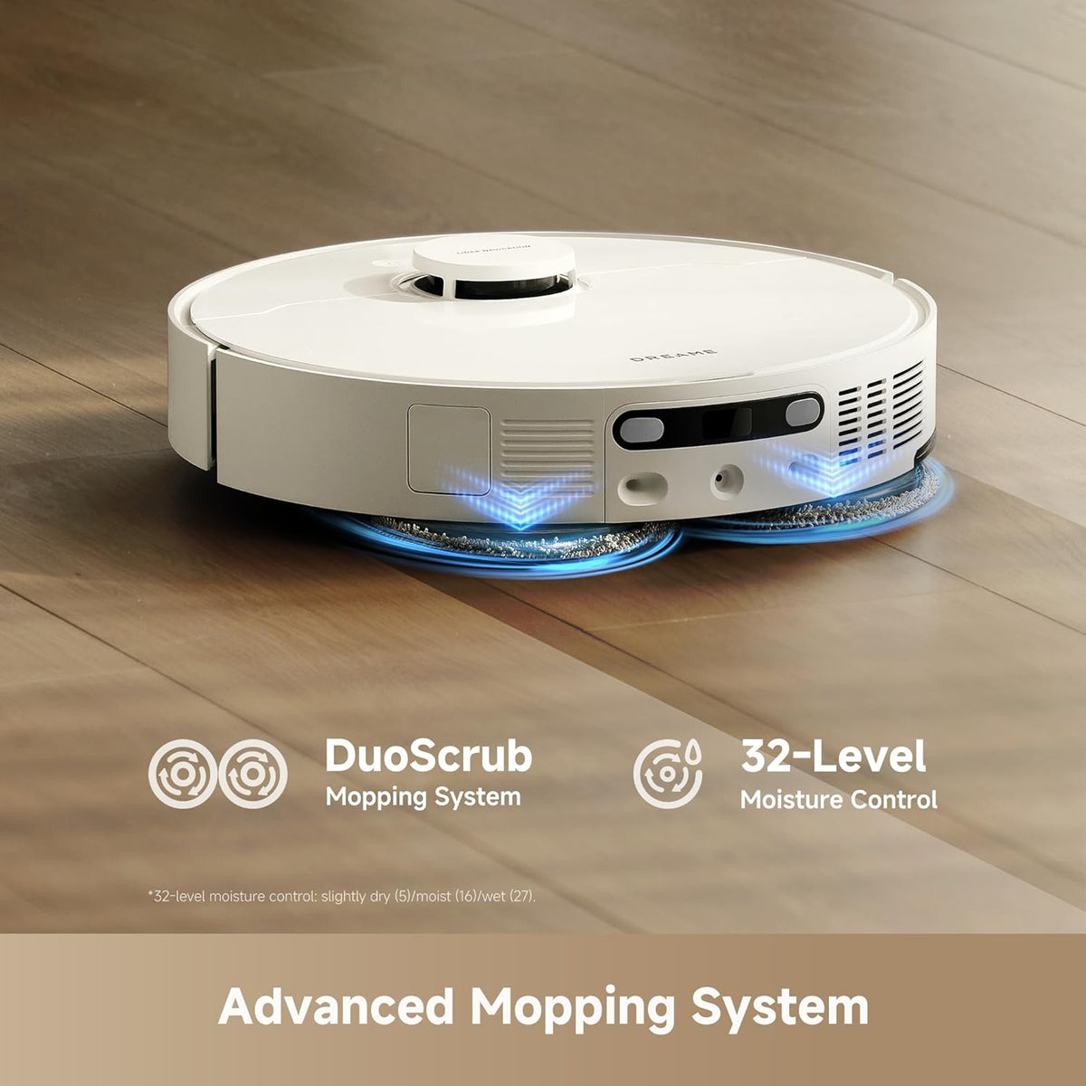 Aspirateur et laveur robot DREAME L40 Ultra Gen 2, aspiration de 25 000 Pa, brosse latérale extensible, station de nettoyage et de vidage automatique, commande vocale et application, blanc – Modèle pratique