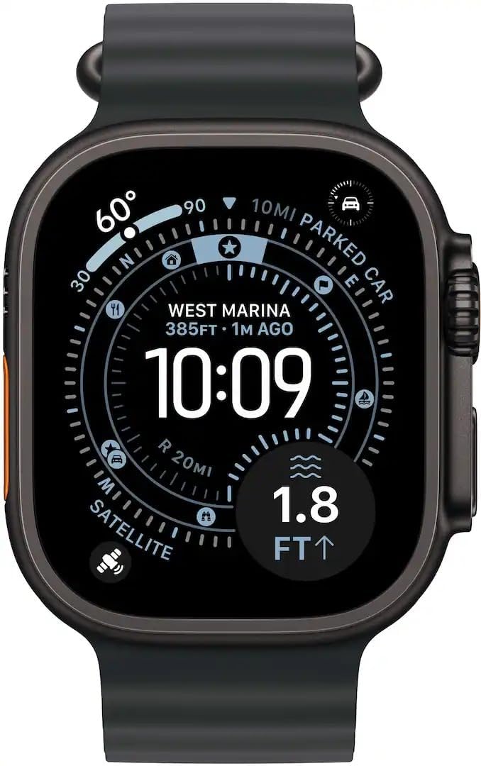 Présentation : Apple Watch Ultra 3 GPS + Cellular 49 mm Boîtier en titane noir avec bracelet Black Ocean (Reconditionnée)
