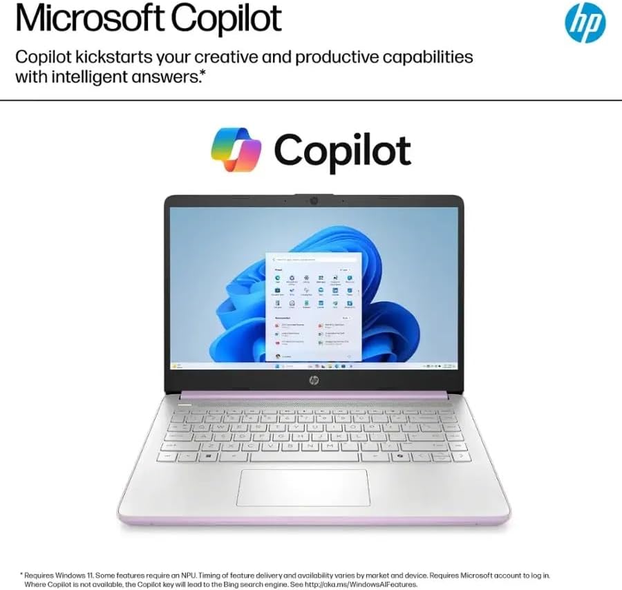 Ordinateur compact portable professionnel HP Stream 14 pour étudiants, Microsoft Office 365, Copilot AI, 4 Go de RAM, 128 Go de stockage UFS, 1 To de stockage cloud, processeur Intel N150 (quadricœur), coloris Miel Lavande, Windows 11 Famille avec