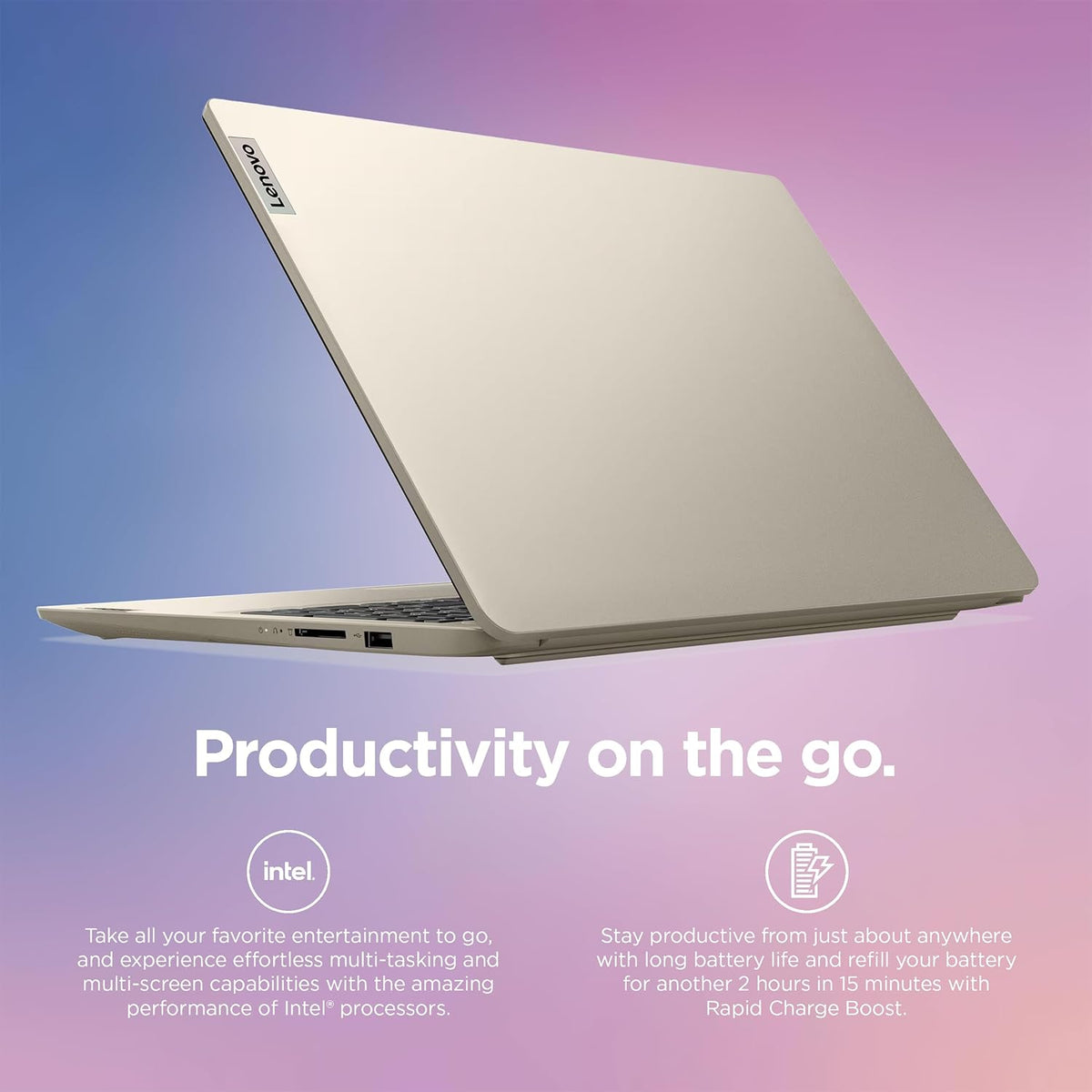 Ordinateur compact portable Lenovo IdeaPad 2025, écran 15,6 pouces, 12 Go de RAM, 1,1 To de stockage (500 Go SSD + 128 Go eMMC + 500 Go d'extension), processeur Intel double cœur, batterie longue durée, MarxsolAccessory, abonnement d'un an à Office