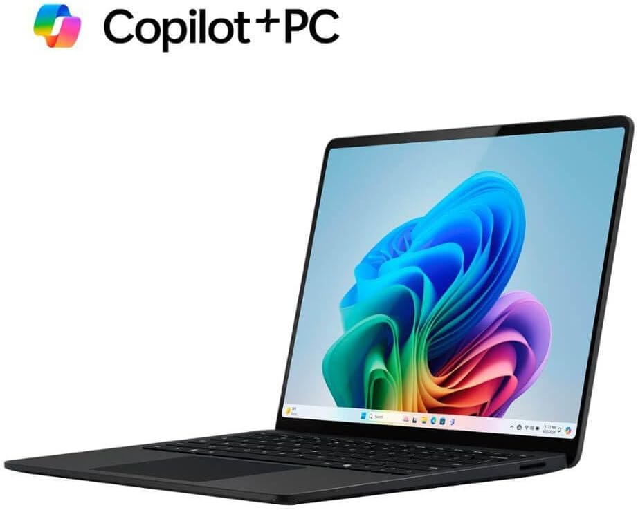 Ordinateur compact portable Microsoft Surface (2024) Windows 11 Copilot+ PC Écran tactile 13,8 pouces Snapdragon X Elite (12 cœurs) 16 Go de RAM 1 To de stockage SSD Noir