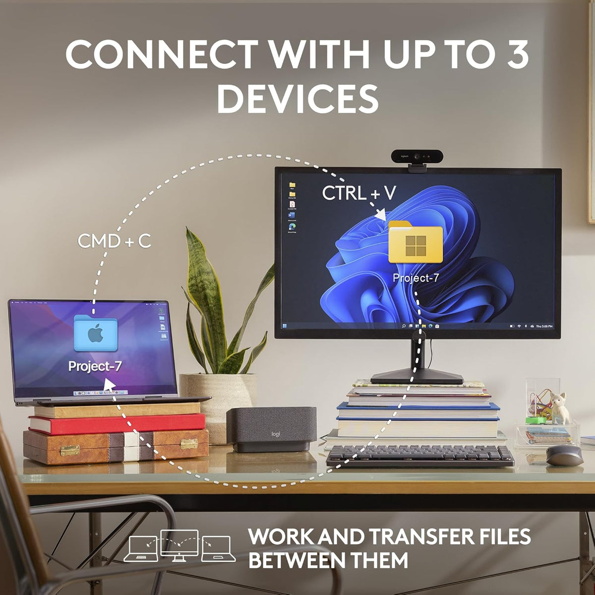 Souris à connectivité sans fil au format au format compact Logitech MX Anywhere 3S, défilement réactif, suivi multi-surfaces 8 000 DPI, clics silencieux, boutons programmables, USB-C, Bluetooth, compatible Windows, Linux, Chrome OS et Mac - Graphite