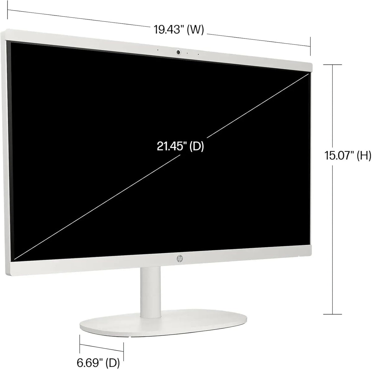 Ordinateur de bureau tout-en-un HP 21,5" FHD, 32 Go de RAM, 128 Go UFS, processeur Intel N100 quadricœur, Windows 11, hub PLUSERA 8-en-1, clavier et souris inclus, blanc cachemire – Modèle pratique