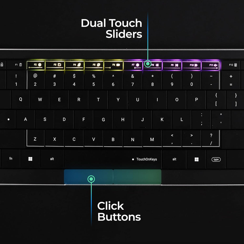 CLVX 1 Windows | Clavier IA tactile et gestuel | Bluetooth et USB-C | Touches ciseaux silencieuses à profil bas | Rétroéclairage RGB interactif | Châssis en aluminium | Compatible Windows/Linux/Android – Modèle pratique