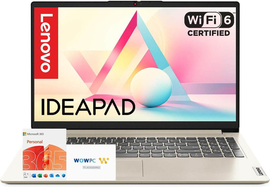 Ordinateur compact portable professionnel Lenovo IdeaPad 15,6 pouces • Microsoft Office 365 • 1,1 To de stockage • DDR4 • Processeur Intel double cœur • 1 To de stockage cloud et 128 Go de SSD • Wi-Fi 6 • Intelligence artificielle Copilot • HDMI •