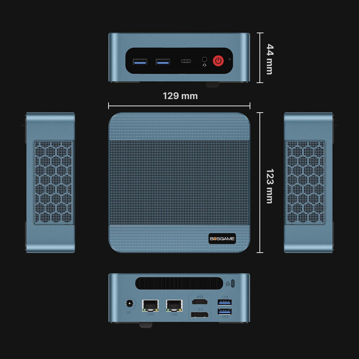 Mini PC BOSGAME P2 | Processeur Intel i5-12450H (12e génération, 8 cœurs) | 16 Go de RAM DDR4 | SSD NVMe 512 Go | Triple affichage 4K (HDMI/USB-C/DP) | Double port LAN 2,5 GHz | Wi-Fi 6 et Bluetooth 5.2 | Windows 11 Professionnel | Ordinateur de…