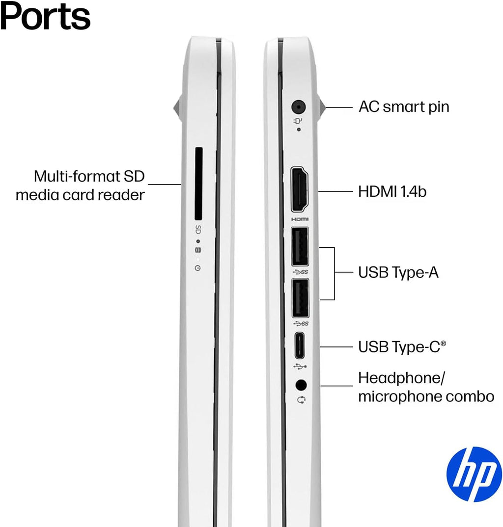 Ordinateur compact portable HP 14 fin et léger pour étudiants et professionnels (promotion 2026), avec suite Office, Copilot AI, processeur Intel jusqu'à 2,8 GHz, 16 Go de RAM, 628 Go de stockage (SSD 128 Go + extension 500 Go), Wi-Fi 6, Windows 11