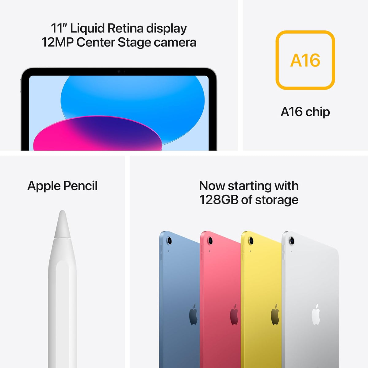 iPad 11 pouces Wi-Fi + Cellular 128 Go d'Apple (2025) — Argent (Reconditionné) pratique