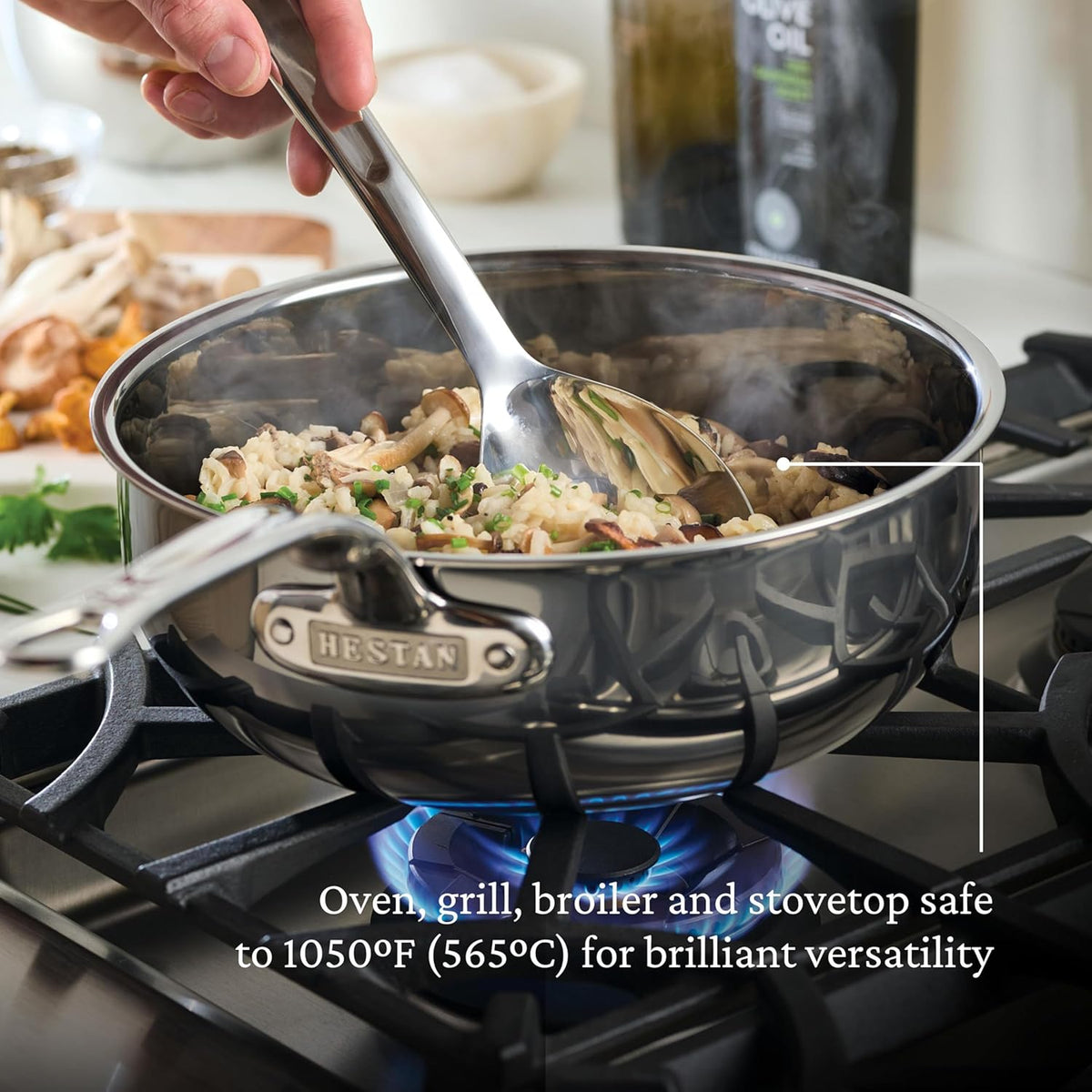 Hestan - Collection NanoBond - Poêle tout-en-un en titane, compatible doté de les plaques à induction, 3,5 litres