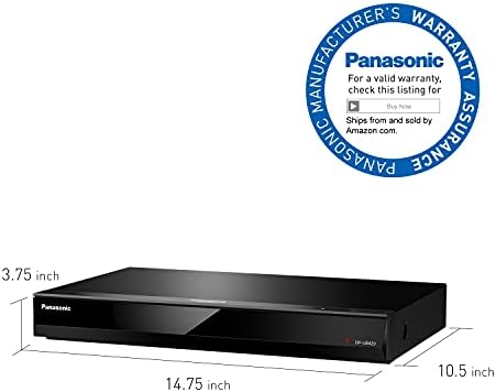 Lecteur Blu-ray 4K Panasonic UB420 doté de lecture vidéo Ultra HD Premium, audio haute résolution et assistance vocale - DP-UB420-K (Noir)