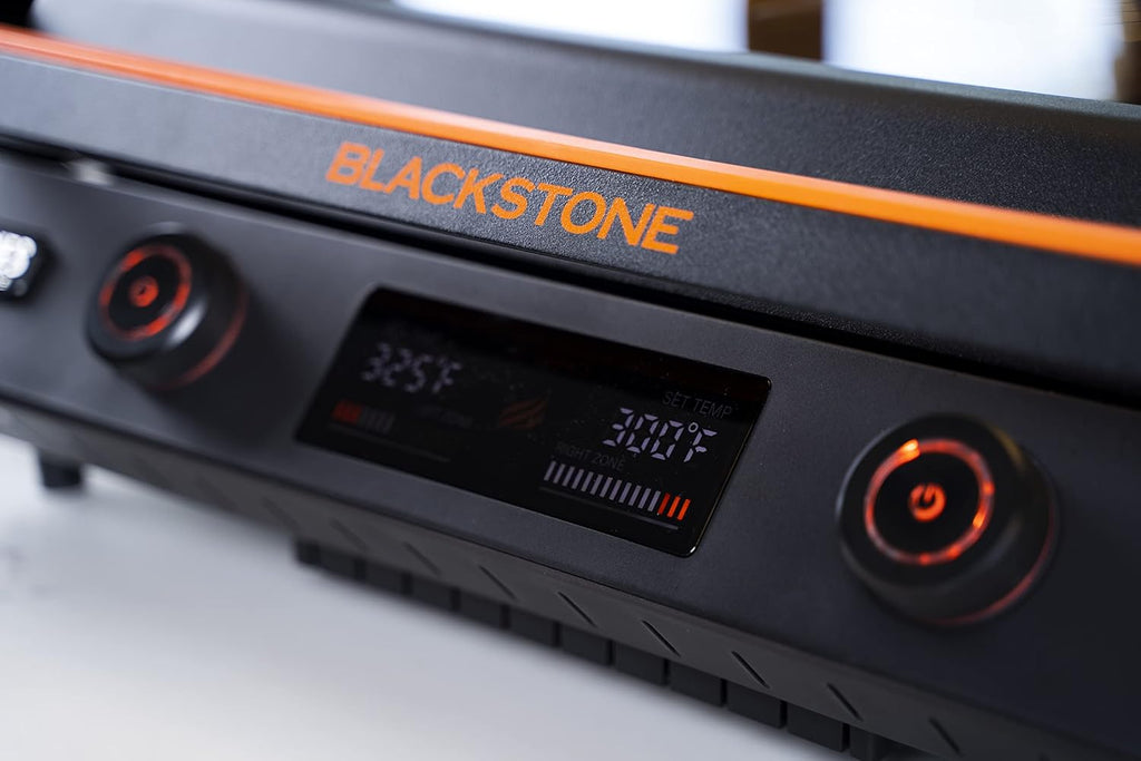 Plaque de cuisson électrique antiadhésive de 56 cm (22 pouces) dotée de couvercle, série 8001 E, grande plaque de cuisson de table par Blackstone, avec accessoires Blackstone pour une utilisation intérieure et extérieure.