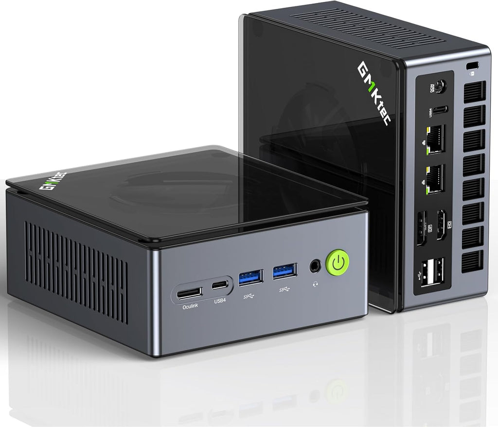 Mini PC Gaming GMKtec M7 AMD Ryzen 7 PRO 6850H (8 cœurs/16 threads 4,70 GHz) Double carte réseau LAN 2,5G Ordinateur de bureau 32 Go de RAM DDR5 + disque dur SSD PCIe de 512 Go Double port USB 4.0 HDMI 2.1 USB-C – Modèle pratique
