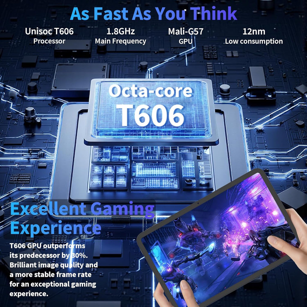 Tablette tactile Android 15 (2026), 10 pouces, avec clavier, 24 Go + 256 Go + 2 To extensible, tablette 2-en-1 avec processeur 8 cœurs, Wi-Fi 5 GHz, batterie 8 000 mAh, Bluetooth 5.0, GMS, GPS, intelligence artificielle Gemini, avec souris, étui et s