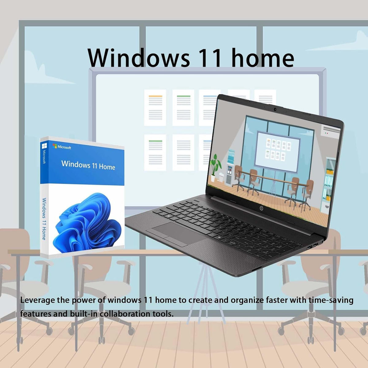 Ordinateur compact portable HP pour la maison et le bureau, 15,6 pouces, pavé numérique, Windows 11 Famille, Wi-Fi 6, design fin, processeur Intel double cœur, 8 Go de RAM, SSD de 512 Go – Indispensable pour la productivité et le divertissement