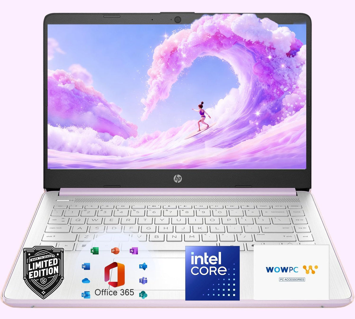 Ordinateur compact portable HP Ultrabook avec Office 365 et Copilot AI • Processeur Intel quadricœur • 1,1 To de stockage (1 To OneDrive et 128 Go SSD) • 8 Go de RAM • Windows 11 (sans souris)