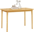 Table de salle à manger Giantex pour 4 personnes, table de cuisine rectangulaire de 122 cm dotée de pieds en bois d'hévéa massif et plateau spacieux, table à manger en bois pour salon/salle à manger, coin repas (naturel)
