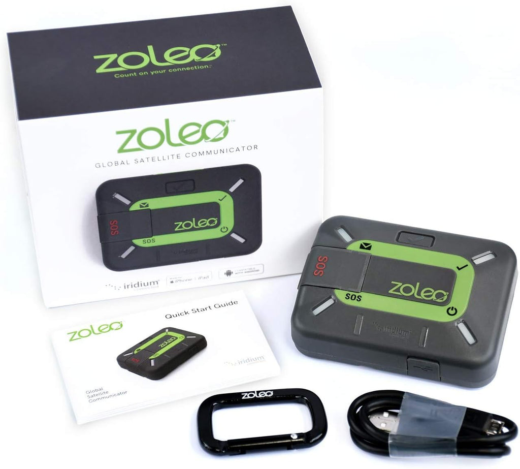 Communicateur satellite ZOLEO – Messagerie SMS et e-mail bidirectionnelle mondiale, alertes SOS d'urgence, enregistrement et géolocalisation GPS – Accessoire pour smartphones Android et iOS – Modèle pratique