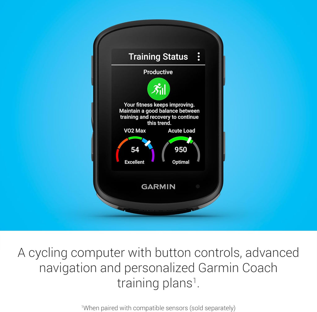Garmin Edge 540, compteur GPS de vélo au format compact doté de commandes par boutons, coaching adaptatif ciblé, navigation avancée et bien plus encore