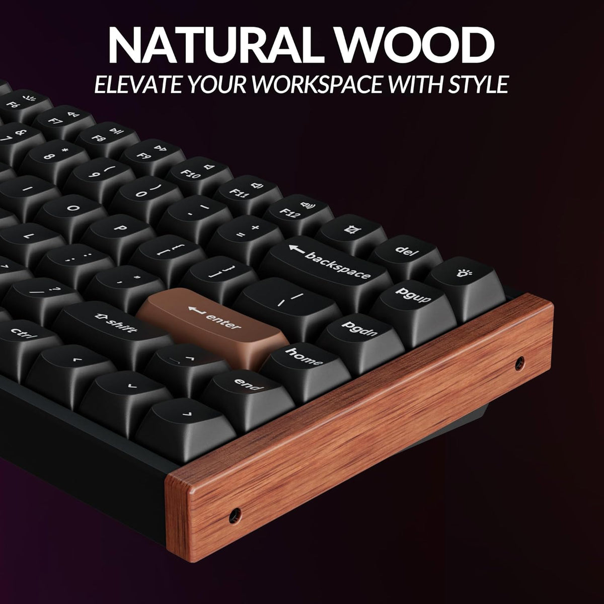 Clavier à connectivité sans fil personnalisé Keychron K2 HE à déclenchement réactif doté de interrupteur magnétique Gateron à double rail et effet Hall, Bluetooth 5.2 QMK 2,4 GHz, RGB, compatible Mac, Windows et Linux (aluminium et bois)