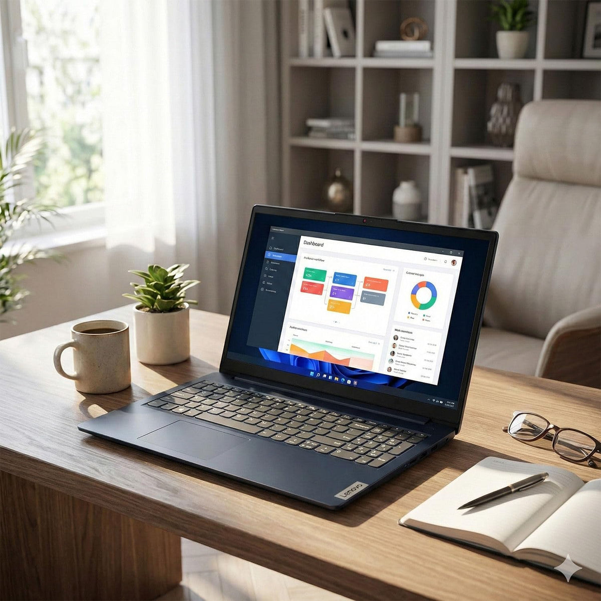 Ordinateur compact portable professionnel Lenovo IdeaPad 15,6" FHD • Microsoft Office 365 • 1,1 To de stockage • DDR4 • Processeur Intel double cœur • 1 To de stockage cloud et 128 Go de SSD • Wi-Fi 6 • Copilot AI • Windows 11 (sans souris) •