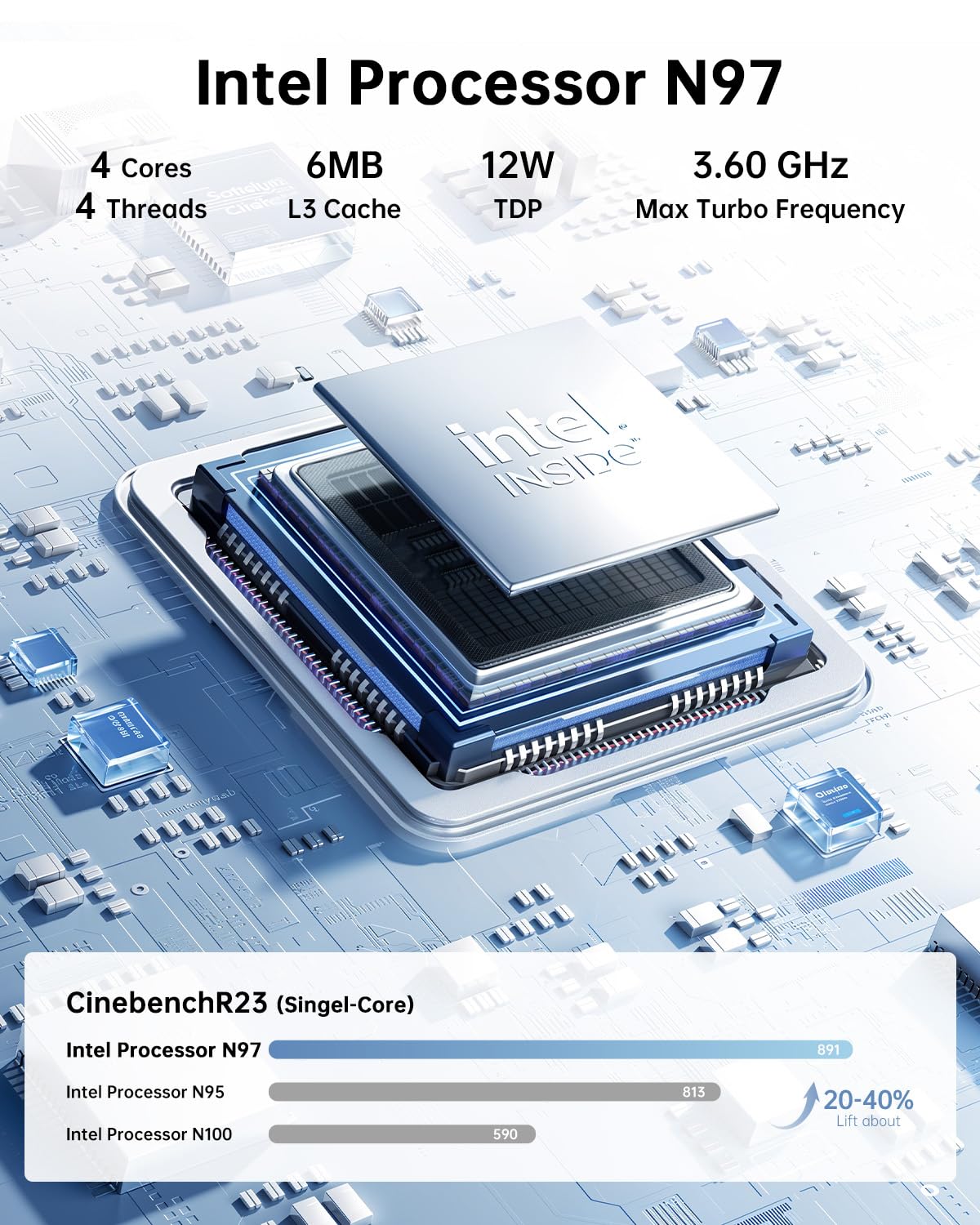 Mini PC KAMRUI GK3Plus, 16 Go de RAM, SSD M.2 de 512 Go – Modèle pratique