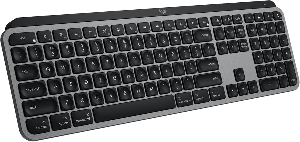 Logitech MX Keys S pour Mac, clavier sans fil, frappe fluide et précise comparable à celle d'un ordinateur compact portable, touches programmables, rétroéclairage, Bluetooth, rechargeable par USB-C pour MacBook Pro, MacBook Air, iMac et iPad - Gris
