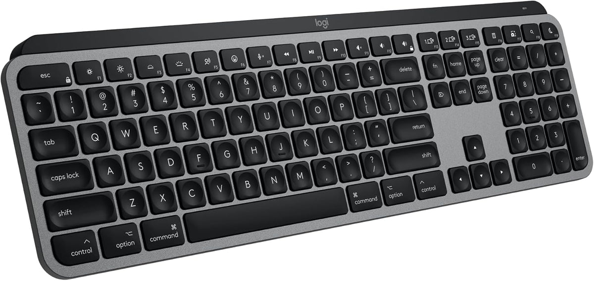 Logitech MX Keys S pour Mac, clavier sans fil, frappe fluide et précise comparable à celle d'un ordinateur compact portable, touches programmables, rétroéclairage, Bluetooth, rechargeable par USB-C pour MacBook Pro, MacBook Air, iMac et iPad - Gris