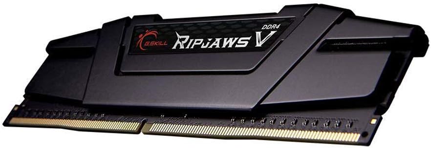 Mémoire RAM DDR4 G.SKILL RipjawsV Series (XMP) 16 Go (1 x 16 Go) 3 200 MT/s CL16-18-18-38 1,35 V Intel AMD pour ordinateur de bureau U-DIMM - Noir (F4-3200C16S-16GVK) – Modèle pratique