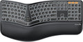 Clavier ergonomique Bluetooth rétroéclairé ProtoArc EK01 Plus, clavier à connectivité sans fil complet divisé doté de double connectivité Bluetooth et USB, repose-poignets rembourré, rechargeable, compatible Windows/Mac/Android, noir