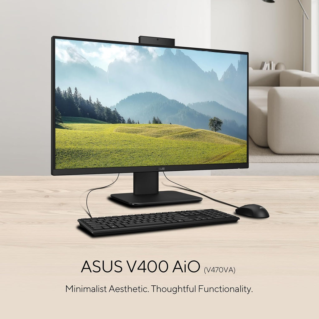 ASUS V470 Ordinateur tout-en-un 27" FHD tactile antireflet, 16 Go de RAM DDR5, SSD 1 To, Processeur Intel® Core™ i5-13420H, Windows 11 Famille, Clavier et souris doté de connectivité filaires inclus, V470VA-MS504T Noir