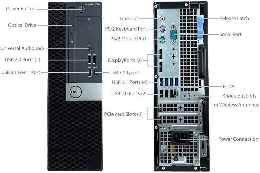 Ordinateur de bureau DELL Optiplex 7060 SFF | Processeur Intel Core i7-8700 de 8e génération (6 cœurs) | 32 Go de RAM DDR4 | SSD NVMe M.2 de 512 Go | Wi-Fi et Bluetooth intégrés | Windows 11 Professionnel | Clavier et souris à connectivité sans fil…