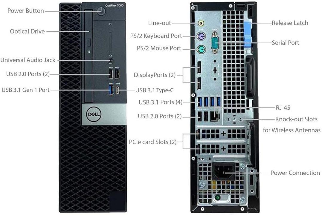 Ordinateur de bureau DELL Optiplex 7060 SFF | Processeur Intel Core i7-8700 de 8e génération (6 cœurs) | 32 Go de RAM DDR4 | SSD NVMe M.2 de 512 Go | Wi-Fi et Bluetooth intégrés | Windows 11 Professionnel | Clavier et souris à connectivité sans fil…