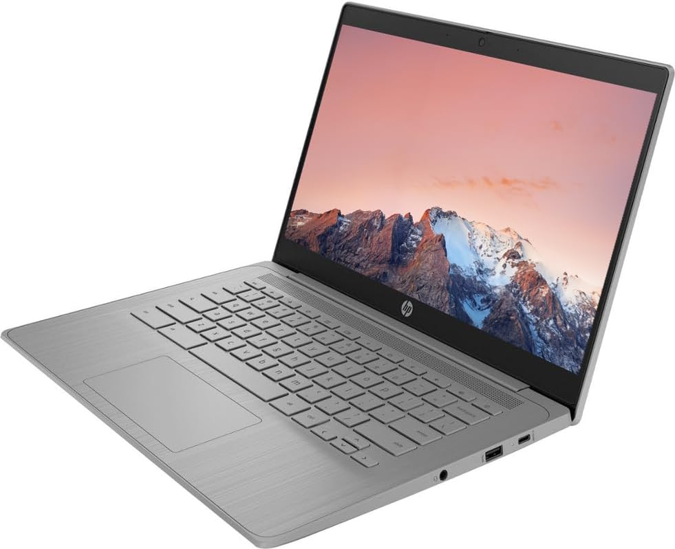 Ordinateur compact portable HP Chromebook 14 Professionnel et Étudiant : 4 Go de RAM, 576 Go de stockage (64 Go eMMC + station d’accueil de 512 Go), processeur Intel Celeron à 4 cœurs, webcam HD, longue autonomie, Chrome OS, écouteurs PLUSERA