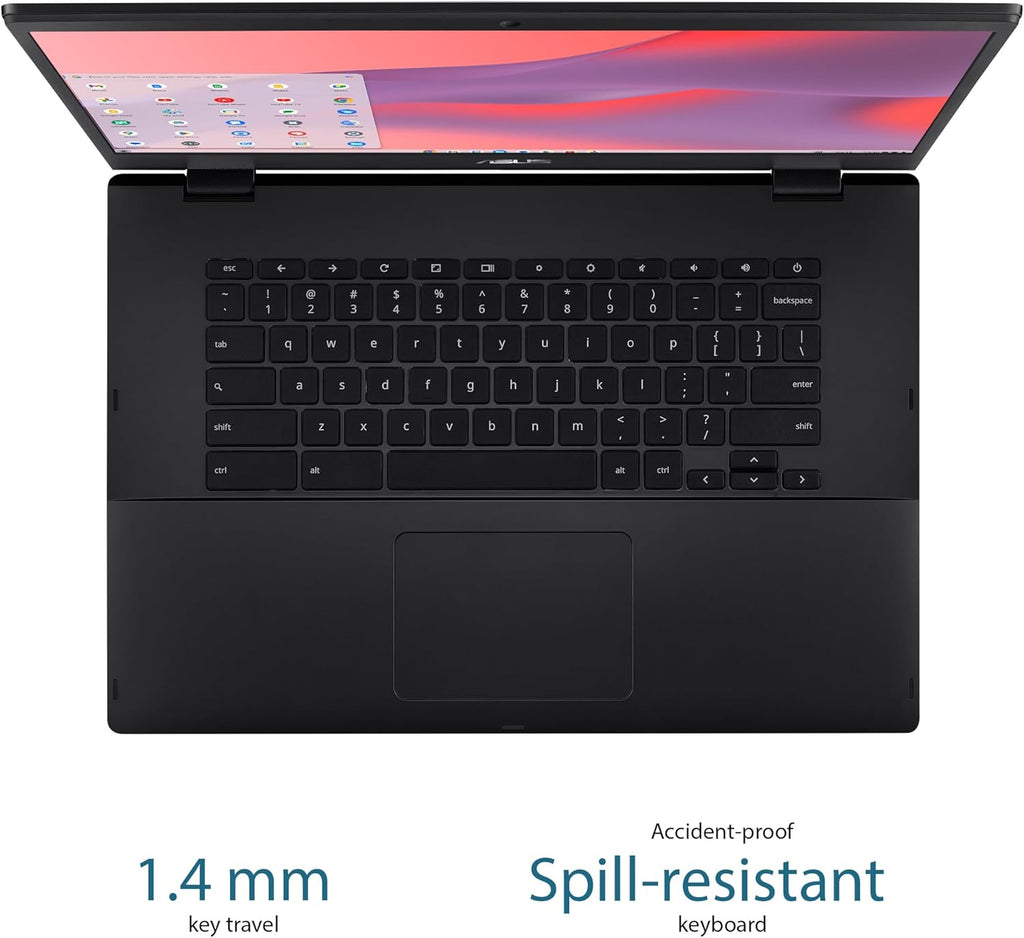 ASUS Chromebook CX1, écran NanoEdge Full HD 15,6 pouces, processeur Intel Celeron N3350, stockage eMMC 64 Go, 4 Go de RAM, clavier résistant aux éclaboussures, Chrome OS, gris minéral, CX1500CNA-WS44F (reconditionné)