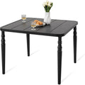 Table de salle à manger d'extérieur NUU GARDEN 94 cm (37 po), table carrée en métal dotée de trou pour parasol, table de patio avec cadre thermolaqué et plateau à lattes, pour jardin, cour et balcon, noire