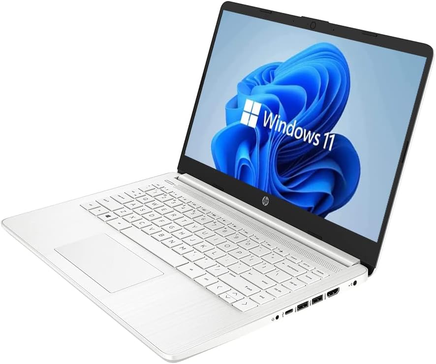 Ordinateur compact portable HP 14 HD, Windows 11, processeur Intel Celeron double cœur jusqu'à 2,60 GHz, 4 Go de RAM, SSD de 64 Go, webcam (reconditionné)