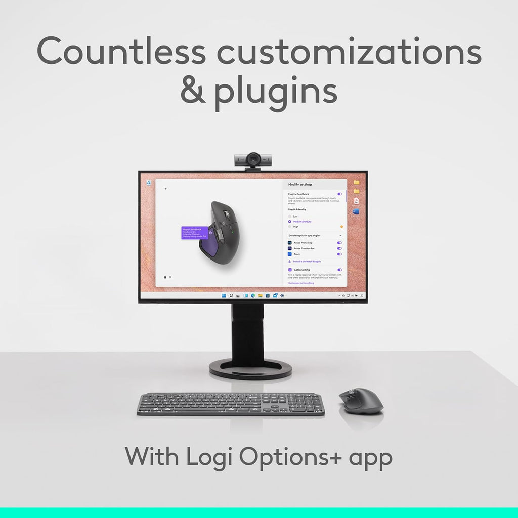 Logitech MX Master 4 pour Mac, souris Bluetooth ergonomique dotée de retour haptique performant, défilement ultra-rapide, chargement USB-C, macOS, iPadOS, Windows - Noir sidéral