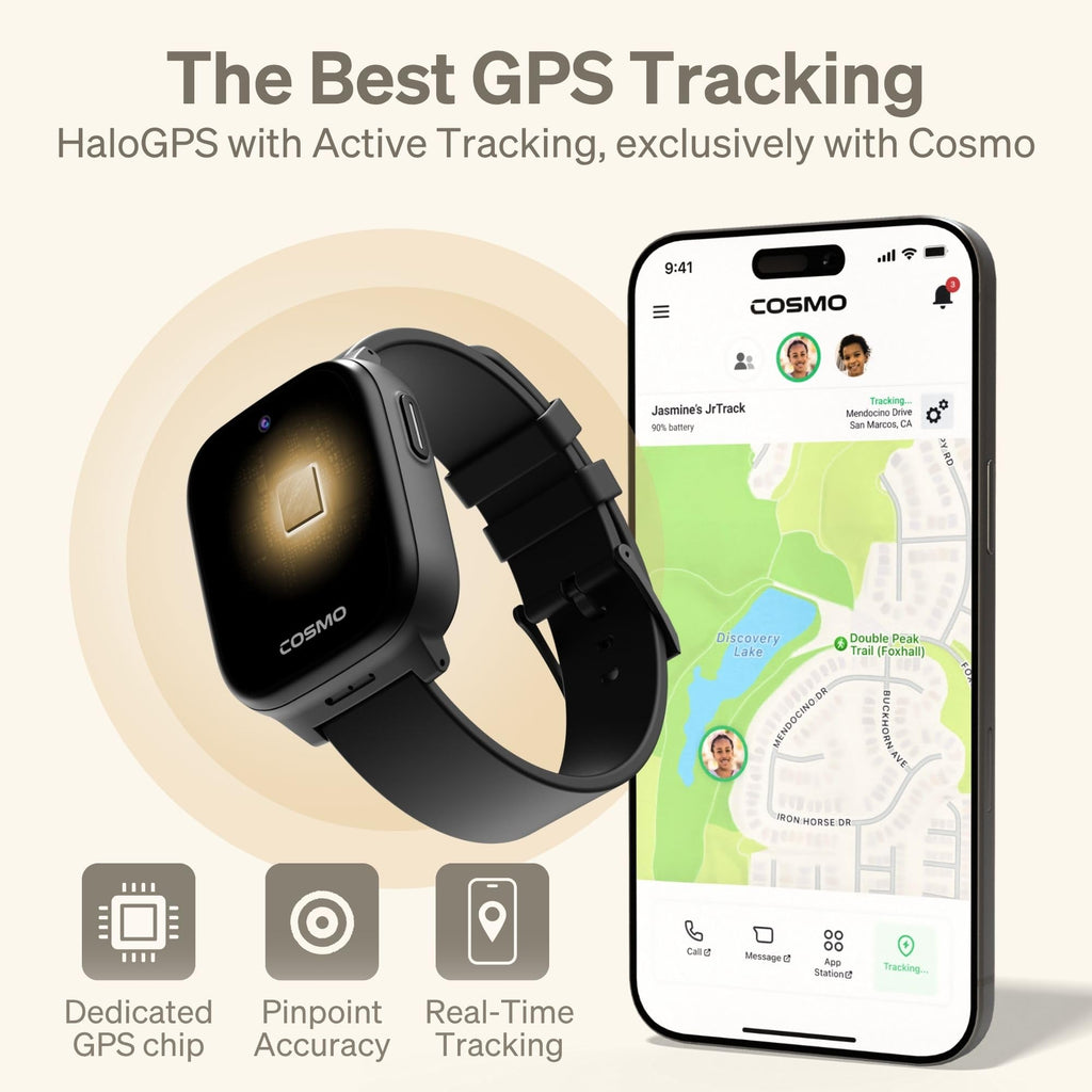 Présentation : Montre connectée pour enfants JRTRACK par Cosmo | Suivi GPS et alertes de sécurité