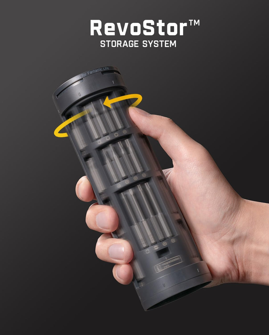 Tournevis électrique ultra mini Fanttik E2, sans fil, couple max. 0,6 Nm, 50 embouts magnétiques, hexagone 5/32'', rangement magnétique, outil de réparation pour appareils électroniques, appareils photo, ordinateurs portables et PC (gris)