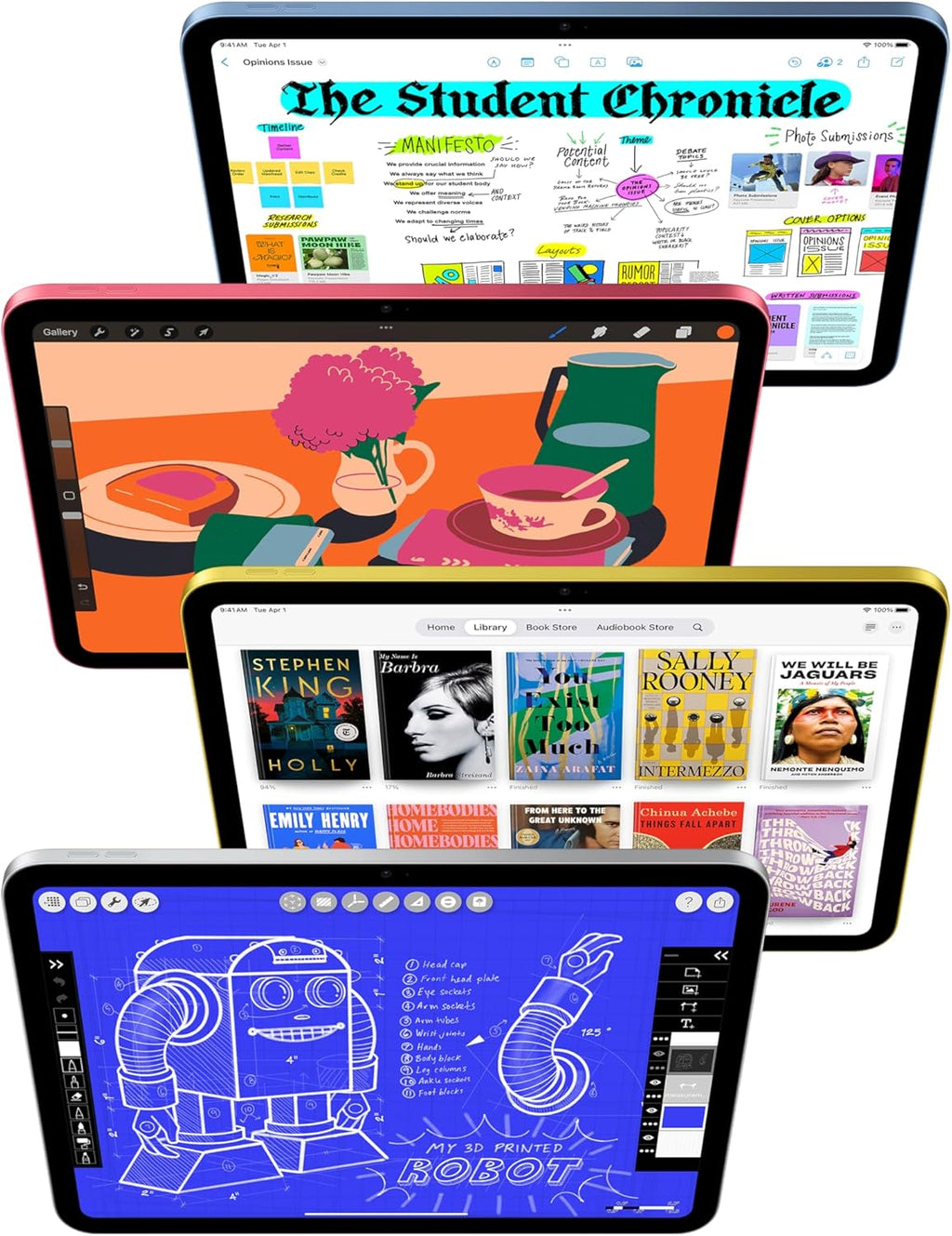 iPad 11 pouces Wi-Fi + Cellular 128 Go d'Apple (2025) — Argent (Reconditionné) pratique